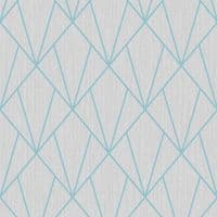 Muriva Indra Geometric Grey & Turquoise 154103 Wallpaper